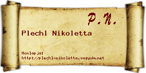 Plechl Nikoletta névjegykártya